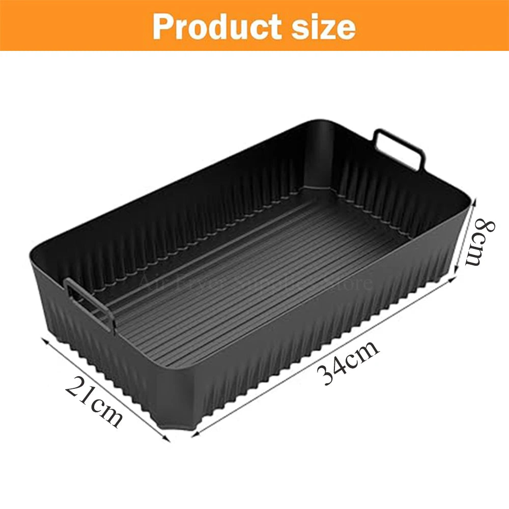 Rectangle Air Fryer Mold for Ninja Foodi Flex 10.4L AF500EU Reusable Heat Resistant Silicone Pot for Ninja Air Fryer Accessories