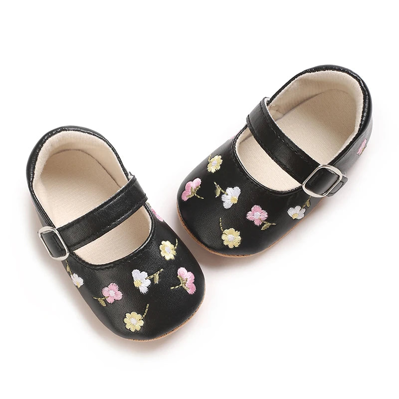 0-1Year Baby Shoes Infant Pre-Walker Shoes Girls Princess Bow Shoes Cute Breathable Flower Soft Sole Casual Sports Footwear