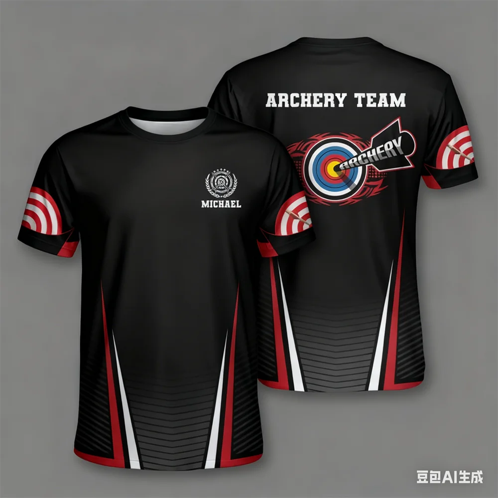 Funny 3D Printing Men's T-Shirts Fashion Personalized Name Short Sleeve Tees Casual O-neck Loose Tops Archery Club Team Clothing