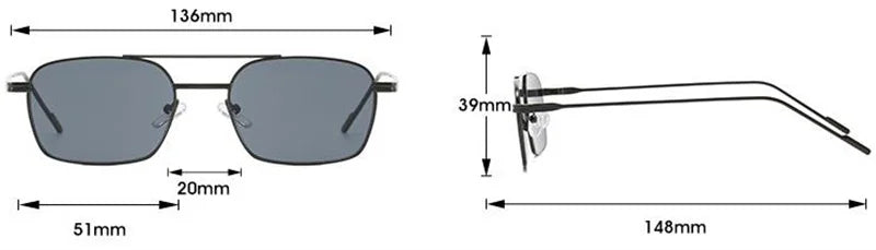 Unisex Double-Beam Fashion Sunglasses
