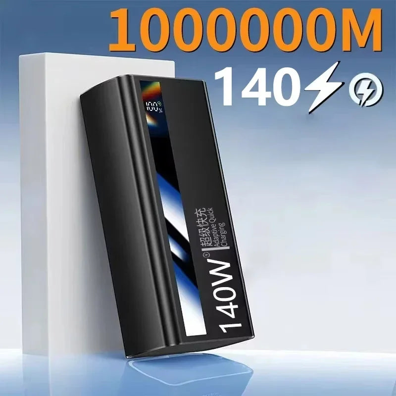 Lenovo CCC 500000mAh 140W Powerbank Super Fast Charging Portable Ultra Capacity Battery Charger LED Digital Display