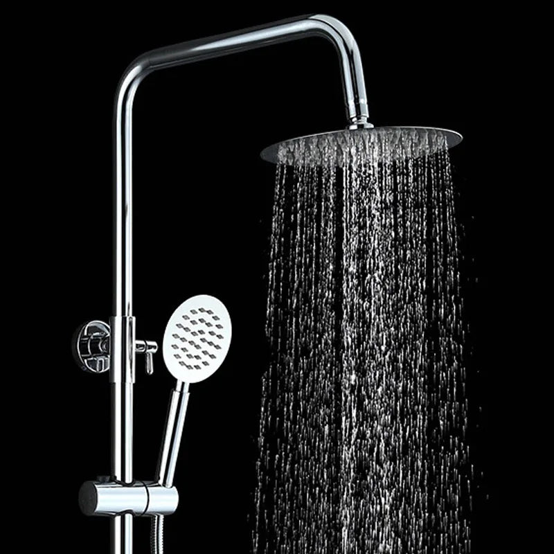 Wall-Mounted Rainfall Shower Faucet Set – Chrome & Copper
