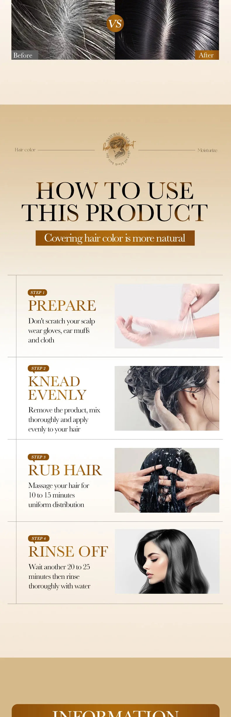 Gray White Hair Treatment Shampoo White To Black Anti Gray Hair Beard Dye Anti Loss Repair Nourish Hair Care Products Men Women