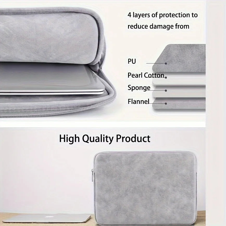 PU Leather Laptop Sleeve 11–15.6 Inch