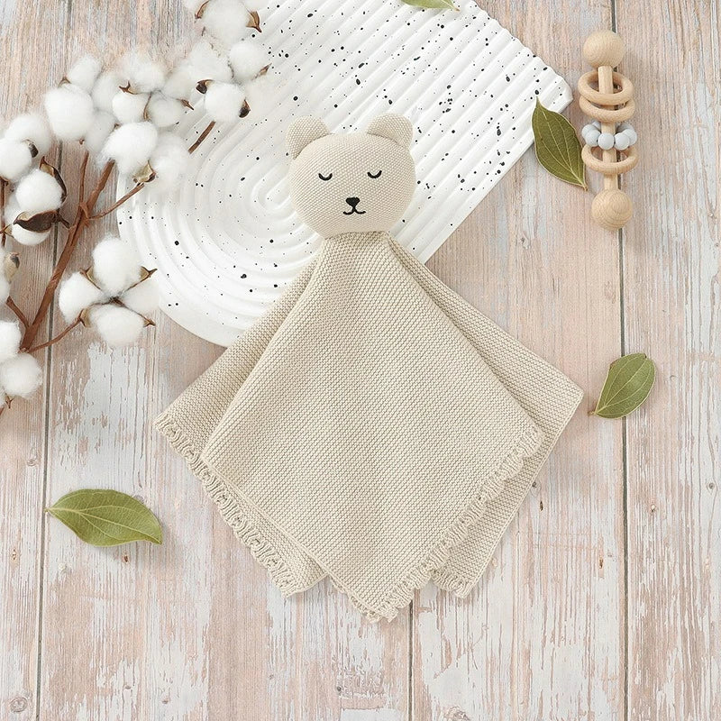Cute Rabbit Knitting Baby Comfort Towel Comforter Blanket Soft Newborn Sleeping Dolls Kids Sleep Toy Soothe Appease Towel