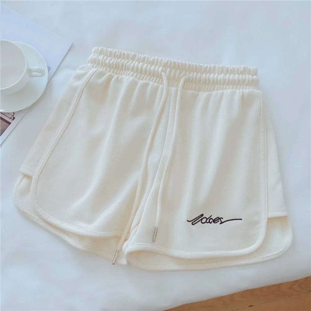 Loose Fit Women's High-Waisted Sports Shorts Elastic Running Pants for Fitness Casual Home Wear Four Season Use