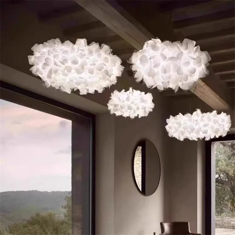 Nordic flower Petal Ceiling Chandelier Mama Non Mama Suspension lamp for Living Room Bedroom Restaurant art colorful cloud lamp