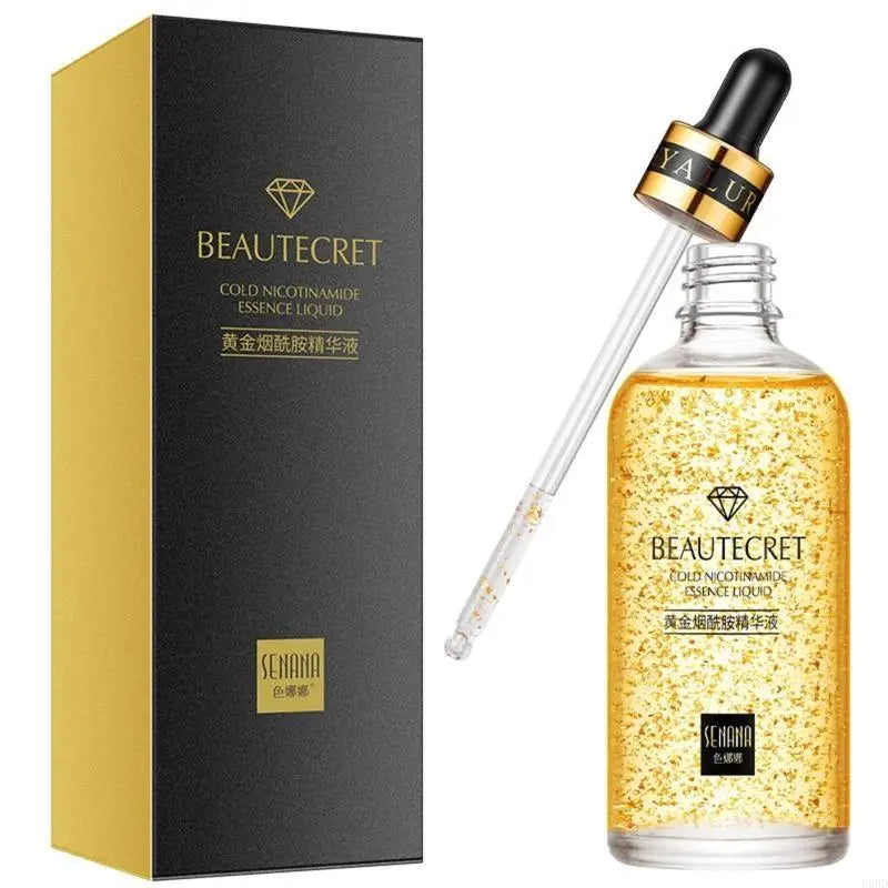 E0BD Hyaluronic Acid Serum 24k Gold Niacinamide Face Moisturizing Solution Whitening Anti Aging Anti Wrinkle