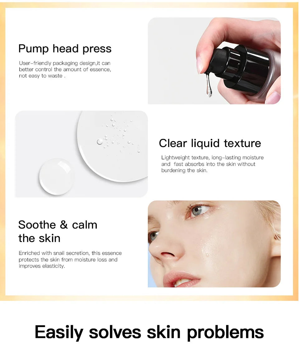 Snail  Serum 96% Power Repairing Essence Lift Firm Anti-aging Fade Fine Lines Acne Treatment Facial Sensitive Whitening 100ml