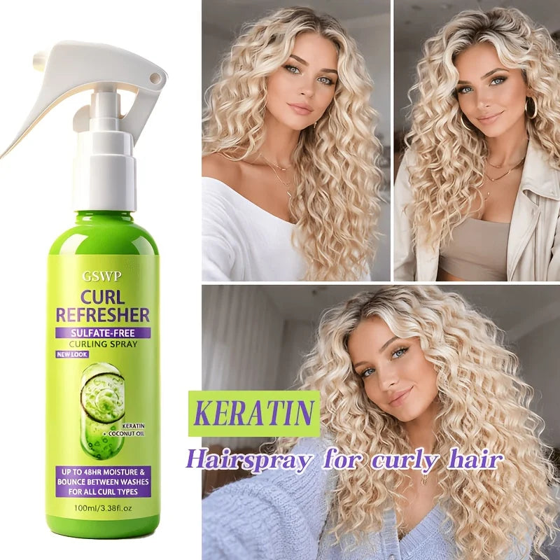 GSWP CURL REFRESHER SPRAY, Up to 48 Hours of Moisture and Bounce. Suitable for All Types of Curly Hair and Styling. 100ml/200ml