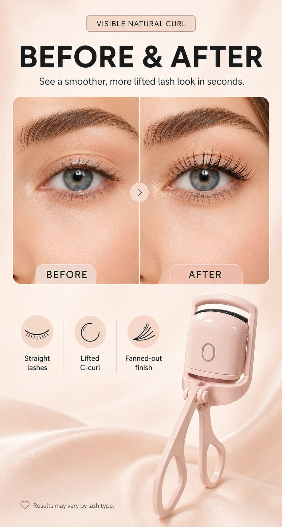 Rechargeable Eyelash Curler For Women Electric Heated Lash Curler Portable Eyelash Styling Makeup Tool