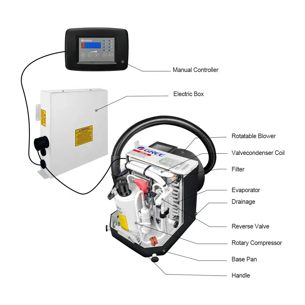 2024 Self-contained Boat Air Conditioning 24000Btu Water Cooled Gree Marine Air Conditioner System for Boat Yacht