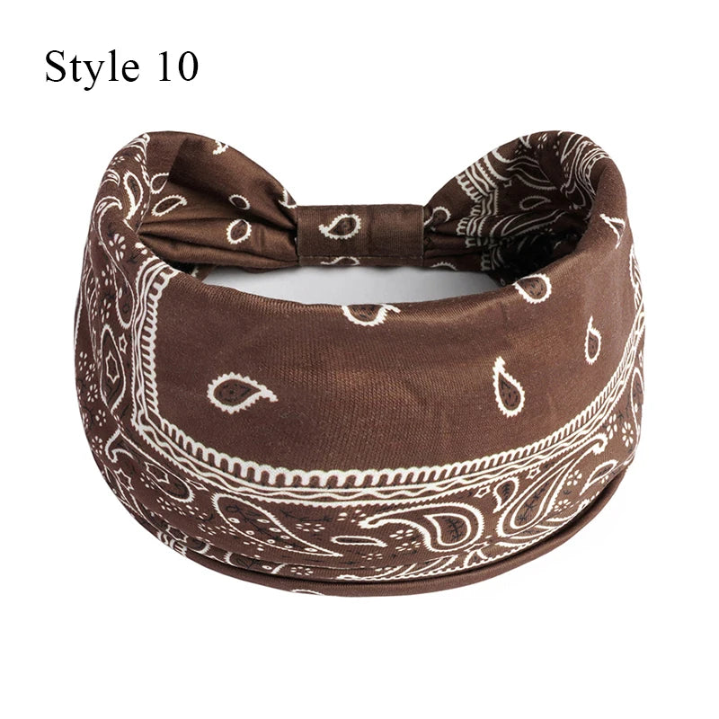 Bohemian Knot Turbans Yoga Elastic Head Wrap Women Fashion Vintage Elastic Hair Band Lady Wide Headbands Female Hair Accessories