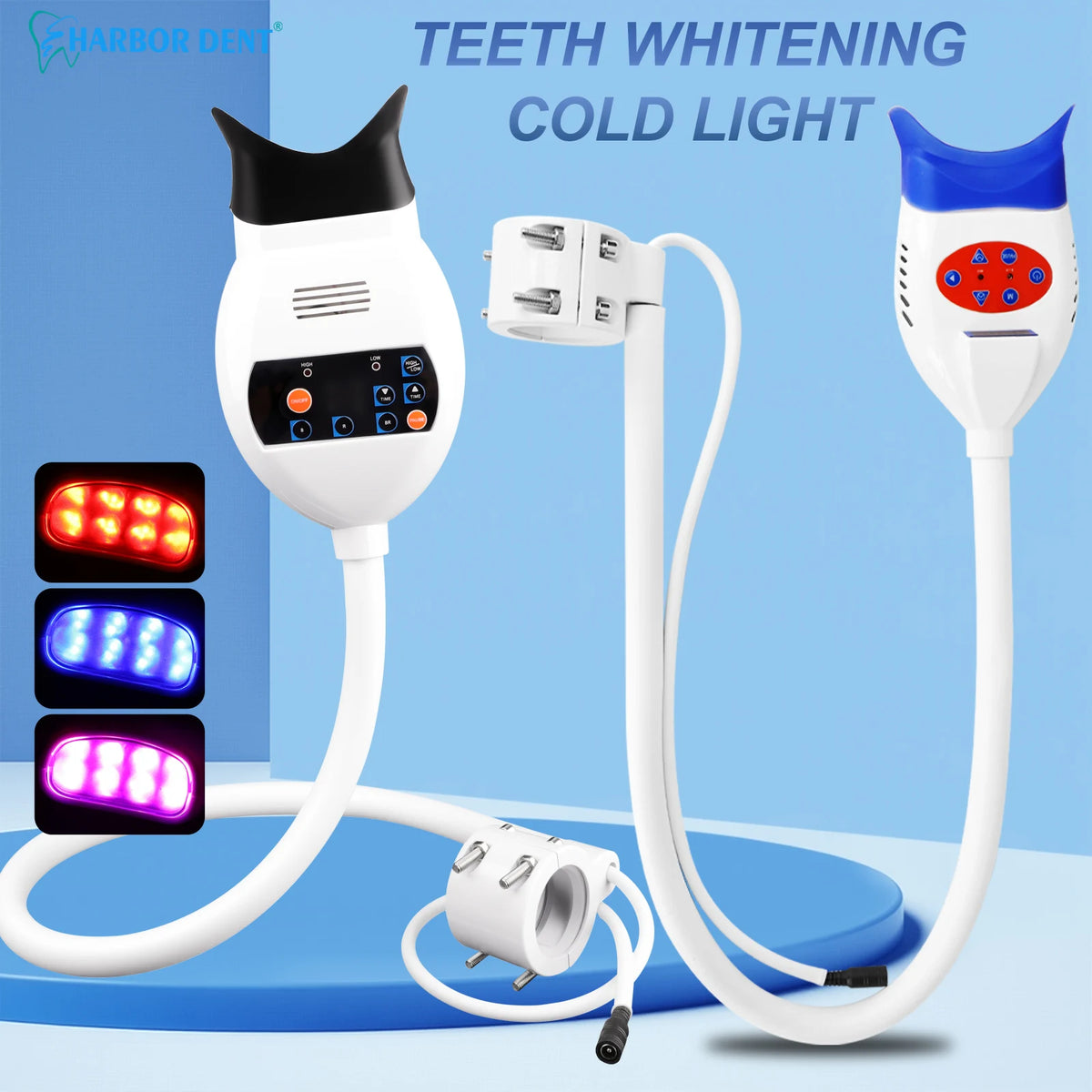 3 Colors Dental Teeth Whitening Lamp Accelerator Portable 8/10 LED Cold Light Teeth Bleaching Machine Teeth Whitening Light