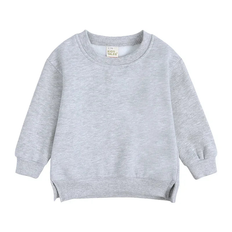 2026 Winter Spring Hoodies Pullovers Kids Boys Girls Clothes Korean Baby Thicken Fleece Sweatshirt Children's Clothing 6M-7T