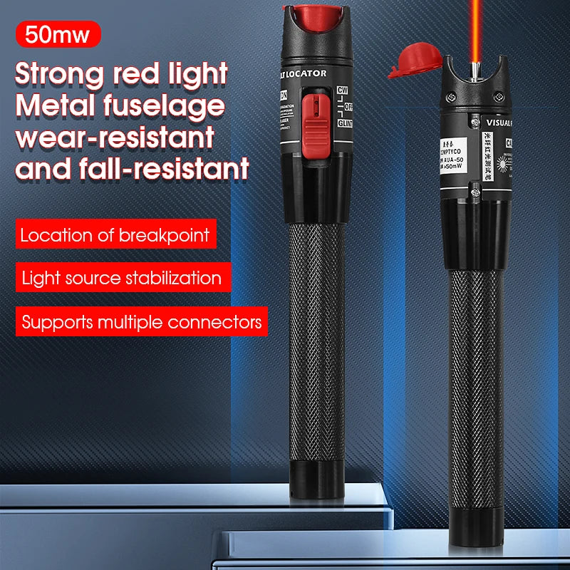 Visual Fault Locator 1/10/20/30/50/60/80MW Fiber Optic Cable Tester Tool FTTH Optical Fiber Tester SC/FC/ST 2.5mm Interface VFL