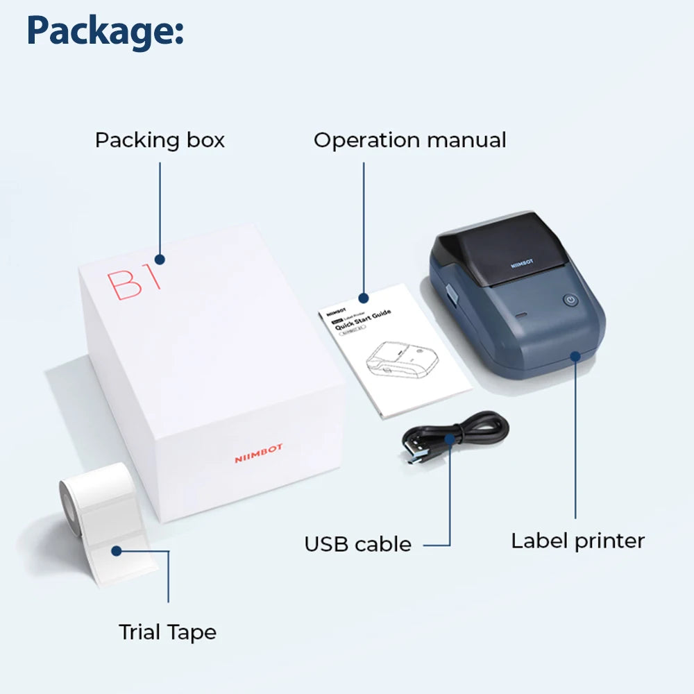 Niimbot B1/B1 PRO Thermal Label Printer Wireless Self-adhesive Bluetooth Inkless Label Maker for Business Price-Tag Sticker