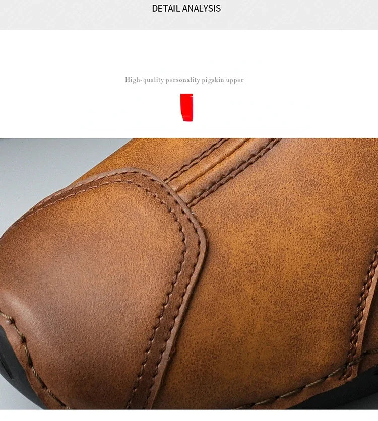 Autumn and Winter New Men's Short Boots  British Classic Retro Flat Bottom Cotton Shoes Outdoor Business Sports Casual Shoes