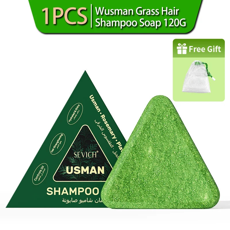 Usman Handmade Shampoo Soap Usman Grass Hair Growth Oil Anti Hair Loss Serum Hair Regrowth Spray Scalp Care Oil for Men Women