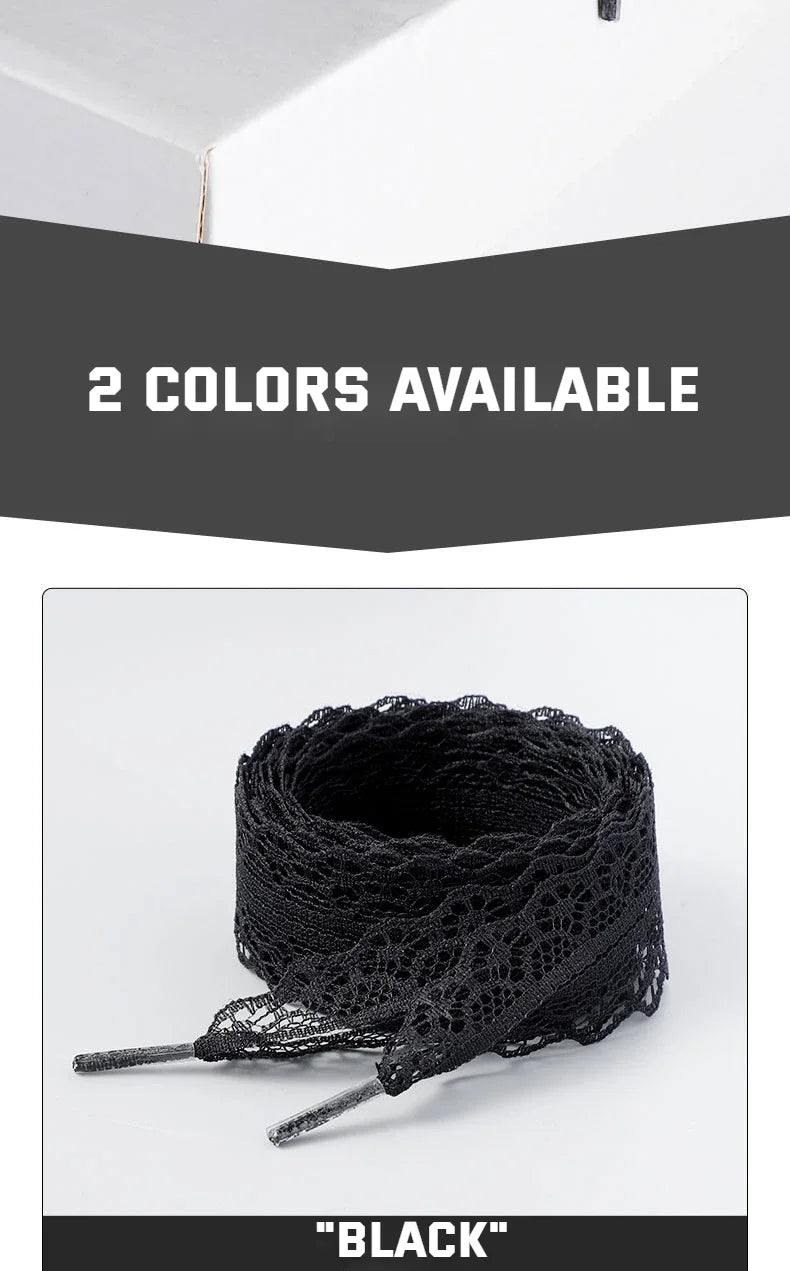 Lace Shoelaces for Women Casual Shoes 2.9CM Width Flat Shoelace for Sneakers Shoe Laces Accessorices Fancy Silk Shoelaces