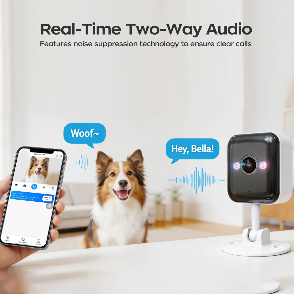 JOOAN 3MP Indoor Security WiFi IP Camera Moiton Detection Night Vision Smart Baby Monitor 24/7 Video Surveillance Camera