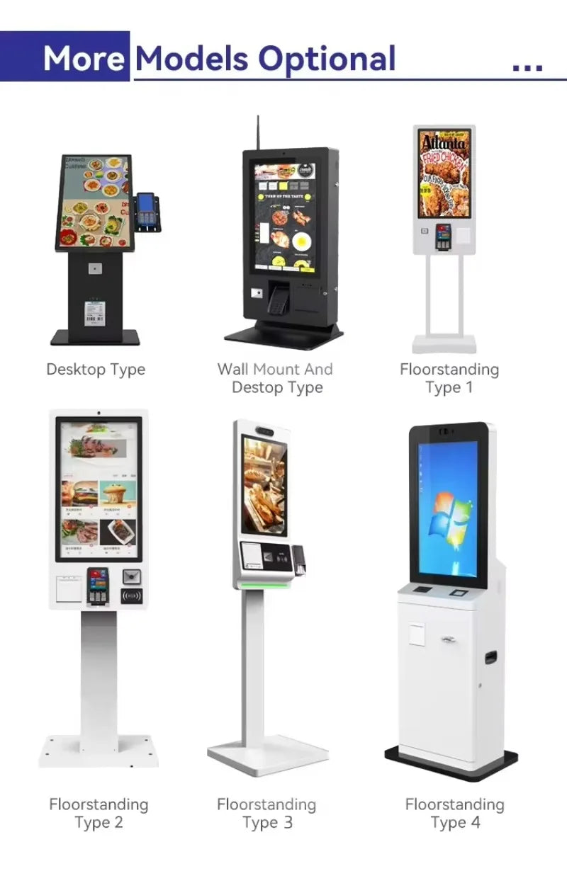 32 Android Self Ordering Kiosk for Restaurant Use Touch Screen Terminal with Receipt Printer and Menu Customization