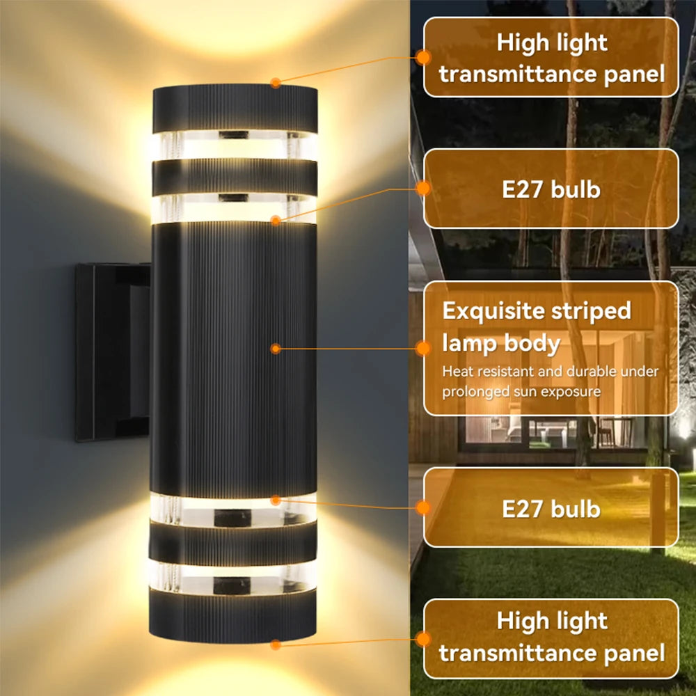 2025 NEW Wall Light Outdoor Waterproof LED E27 Bulb External Facade Decor Stairs Lights Entrance Fixture Home Decorative Wall