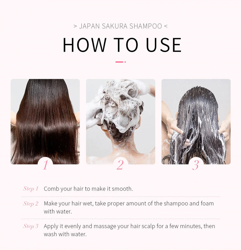 LAIKOU Japan Sakura Shampoo/Conditioner Repair Damaged Hair Moisturizing Nourishing Oil Control Hair Cleansing Care