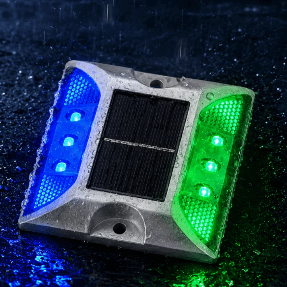Solar Powered Solar Road Stud Light Outdoor Lighting Durable LED Ground Light Flashing Double Side Traffic Marker Light