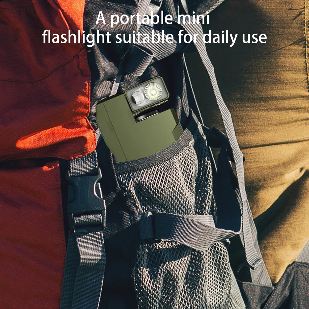 LED Flashlight Mini Flashlight Rechargeable 180 Degree Rotating Flashlight Multi Modes EDC Pocket Flashlight for Camping Hiking