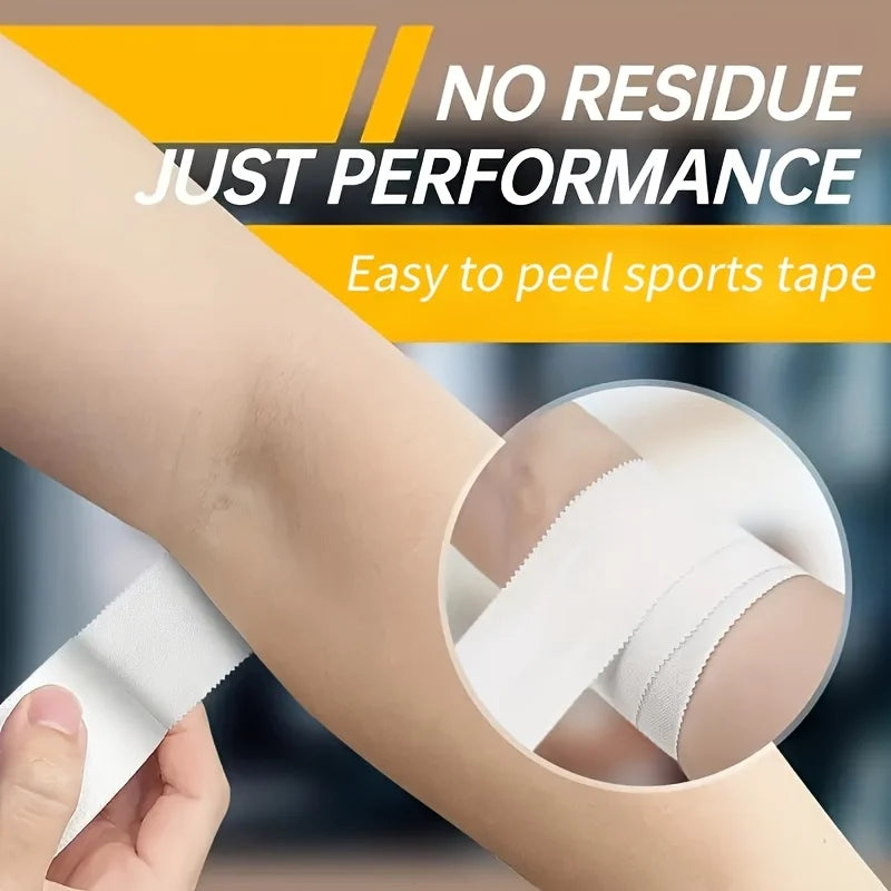 Sports Tape,Strong Tear-Off Non-Stick Residue Tape for Athletes,Support Sport Binding Bandage Cotton White Boxing Adhesive Tape