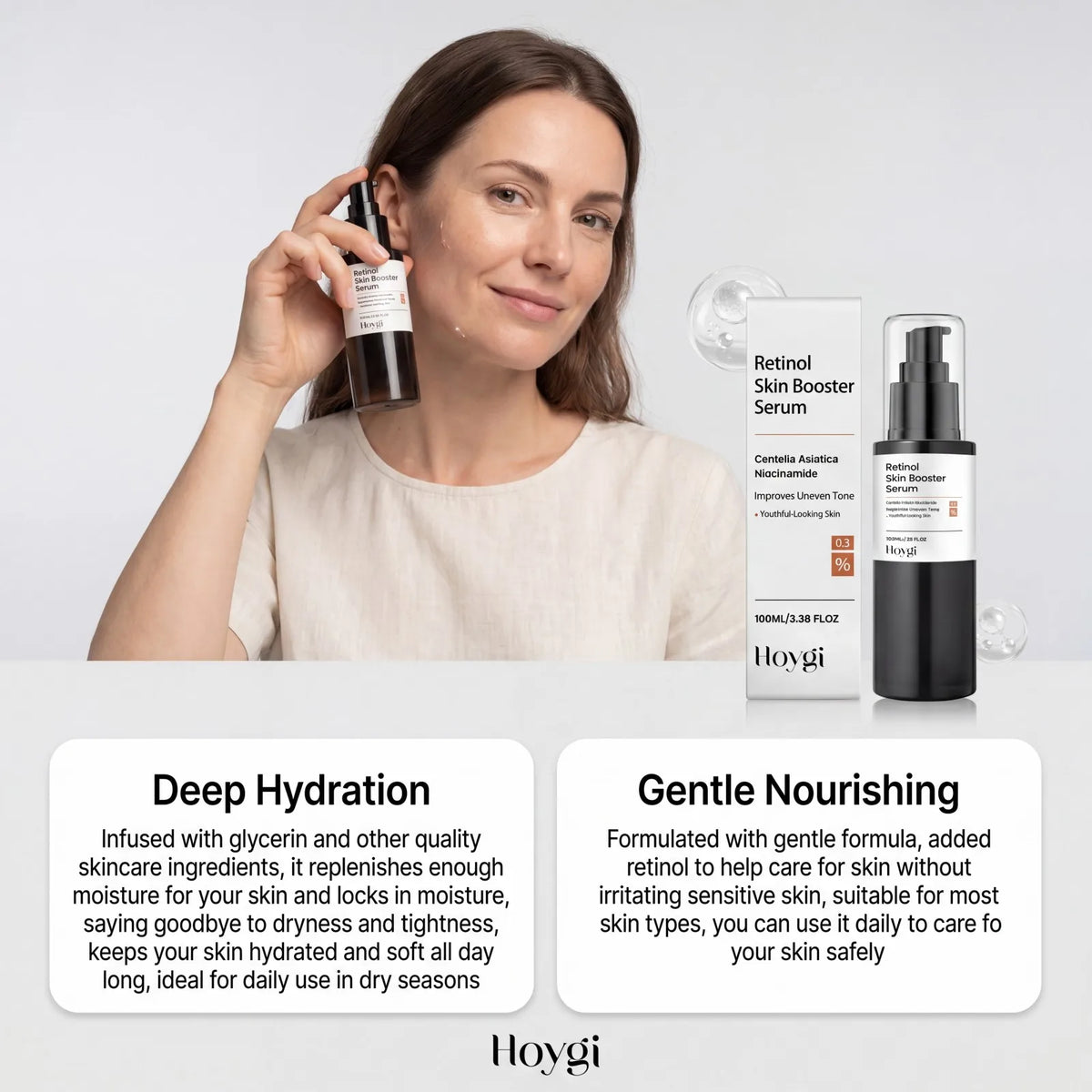 100ml Retinol Skin Booster Serum Hydrating Face Serum Fine Lines Shrinking Pores Firming Skincare Mild Ingredients Serum