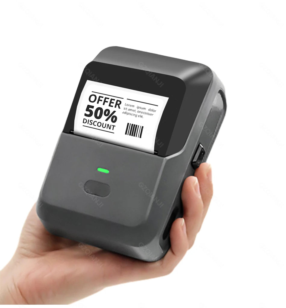 20-50mm Mini Thermal Label Printer 2 inch Barcode Sticker Normal Self-adhesive Paper Printing Pocket Labeling Machine Wireless