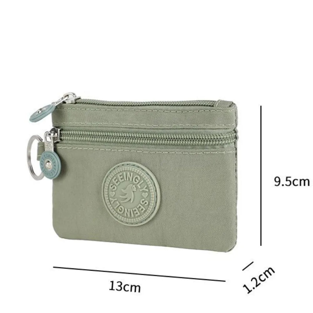 Durable Canvas Money Coin Purse Waterproof Wear-resistant Credit Card Holoder with Key Ring Wallet Money Bag Male Female