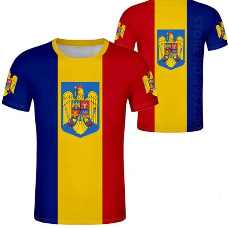 Romania Flag Football Graphic T-Shirt – Unisex Streetwear