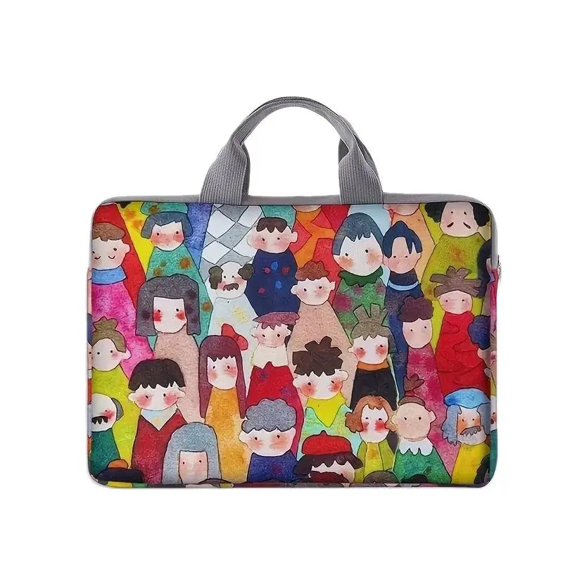1-Piece Set, Human Patterned Laptop Bag, Briefcase, Suitable for 14 Inch Laptops, Fixed Laptop Bag