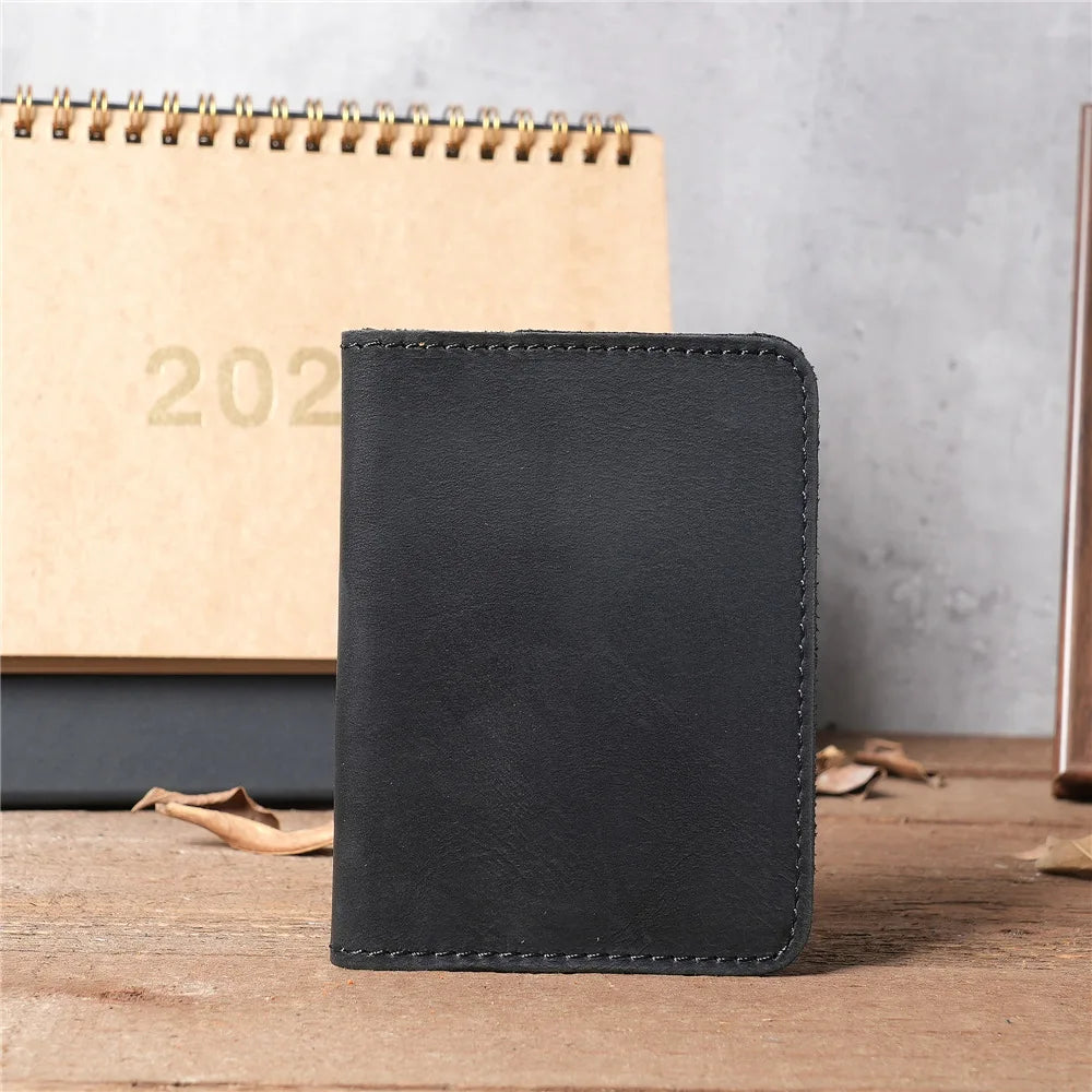 Unisex Genuine Leather Rfid Credit Card Holder Wallet for Women Vintage Small Slim Bifold Men Multi Card Holder Case Purse