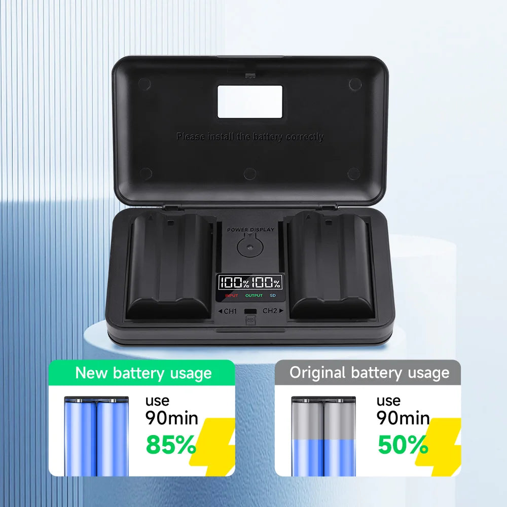 PALO EN-EL15 ENEL15 EN EL15 Battery Charger Battery Case for Nikon D500 D600 D610 D750 D800 D800E D810 D810A D7000 D7100 D7200