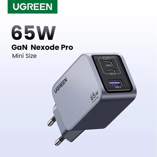 UGREEN 65W GaN Charger Type C Quick Charge 4.0 3.0 USB Charger For iPhone 18 17 16 Pro Macbook Air Laptop Tablet PD Fast Charger