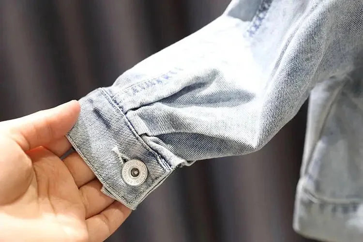 1-10 Years Baby Girls Denim Jacket New Fashion Kids Jean Coat For Girls Sweet Lace Design Princess Outerwear Children's Clothing