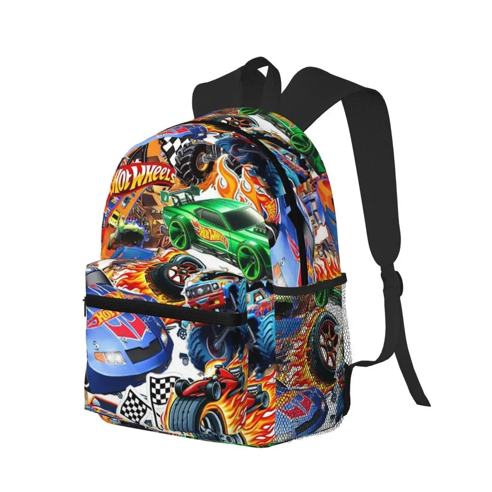 Hot Wheels Race Student Backpack School Bag Hiking Travel Daypack for Men Women Bookbag Shoulder Bags