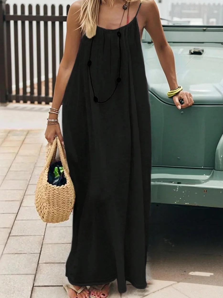 Women's Sleeveless Halter Maxi Dress