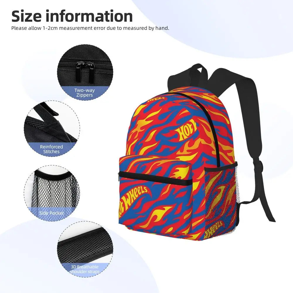 Hot Wheels Race Student Backpack School Bag Hiking Travel Daypack for Men Women Bookbag Shoulder Bags
