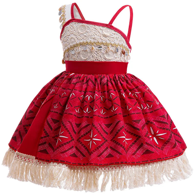 New Movie Girl Dress 2026 Halloween Party Ocean Adventure Costume Princess Clothes Children Vaiana Outfit Dress