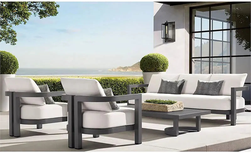 Patio Luxury Aluminum Outdoor Furniture All Weather Leisure Classic Metal Garden Sofa