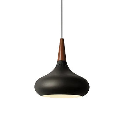 GEW Nordic Modern Funnel Pendant Light Wood Aluminum E27 Multi Color Hanging Lamp for Dining Kitchen Island Bedside
