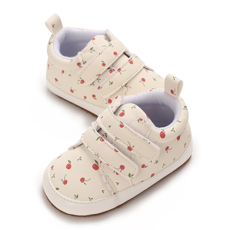 Baby Learning Walk Shoes, Cute Printed & Bow Sneakers, Soft Sole Casual Footwear for Infants 0-18M