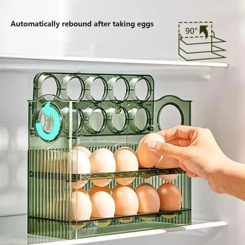 30/12 Grids Eggs Storage Box Rotating Eggs Refrigerator Organizer Food Containers Eggs Case Holder Dispenser Kitchen Storage Box