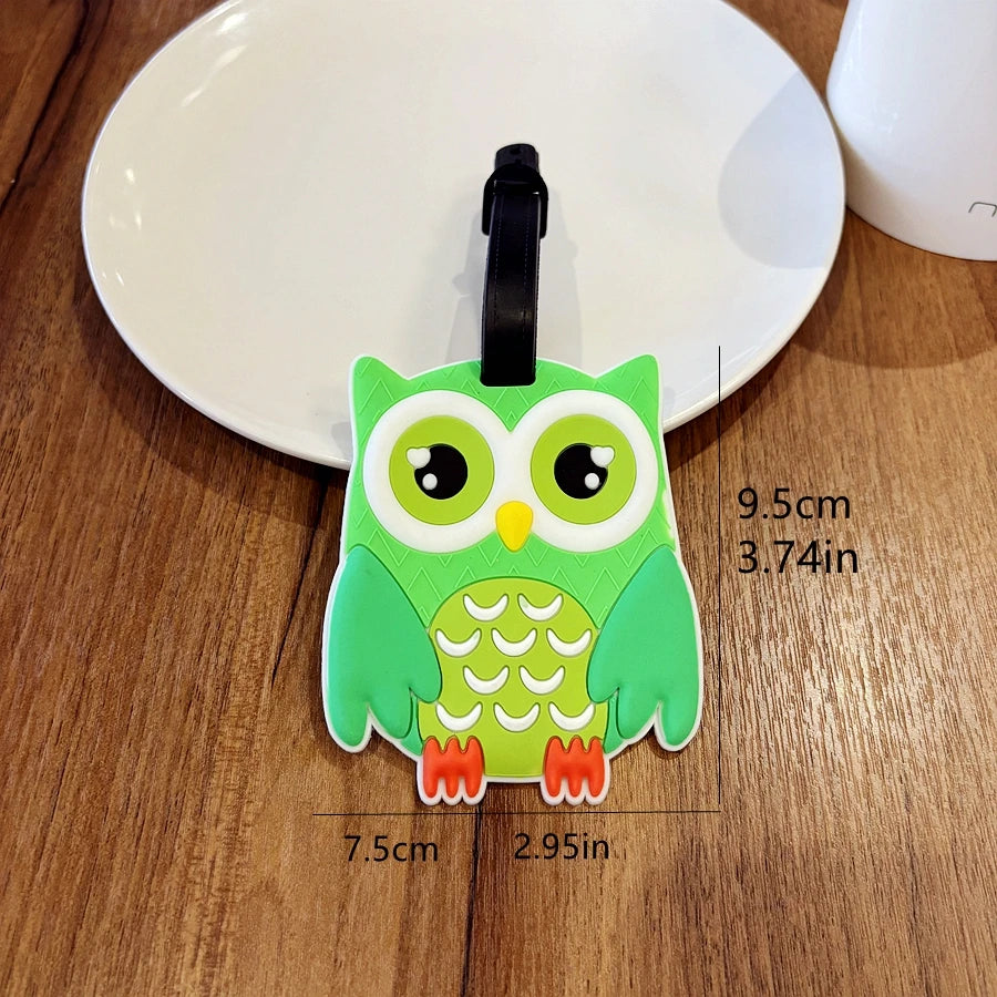 1pc/3pcs Owl Luggage Tag Pendant Portable with Name Writing Airport Luggage Anti Loss Name Identification Luggage Name Label Pen