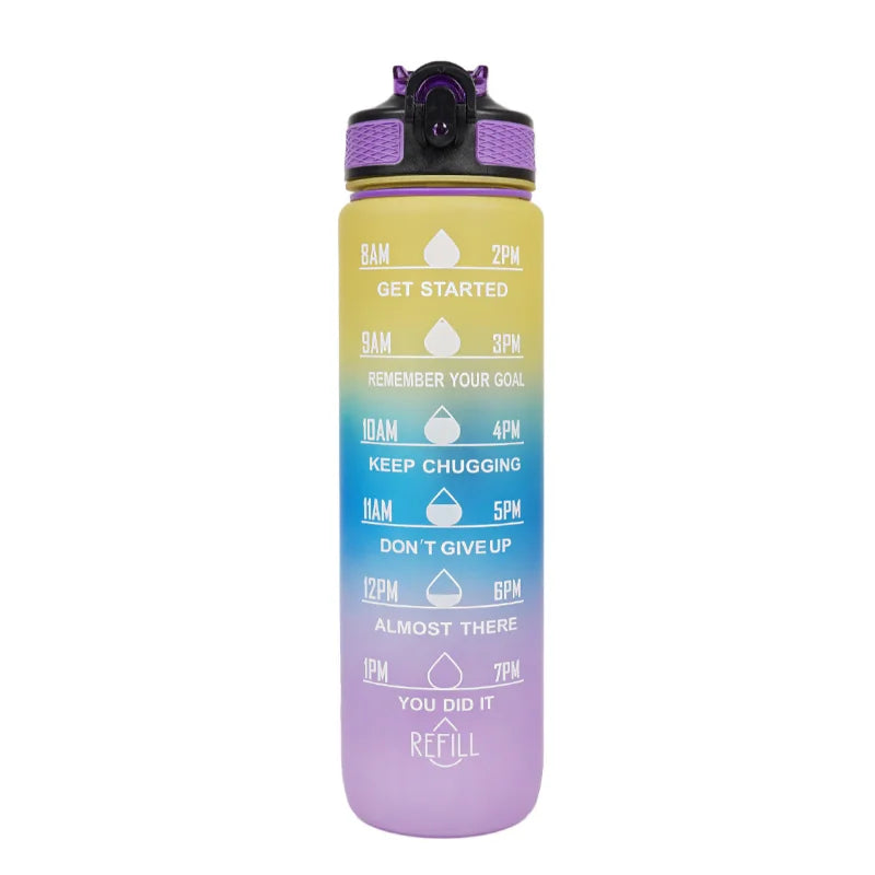 Gradient Sports Water Bottle with Straw & Carrying Strap – 900–1000ml